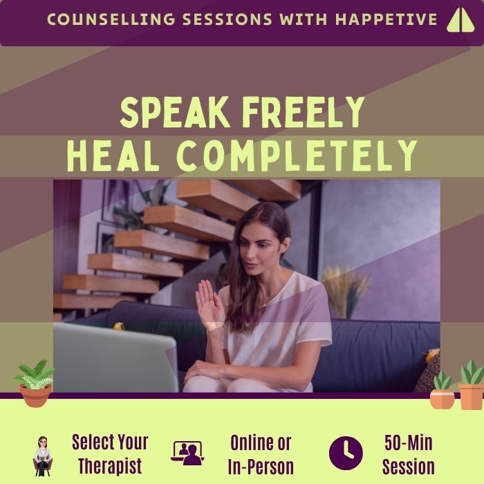 Book Your appointment with the mental health experts from Happetive. It could be either online or in person.