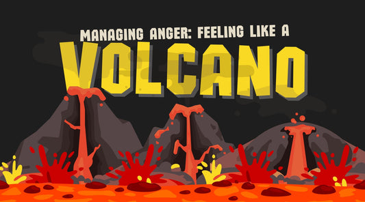 A visual of 3 mountains emitting volcano and relating it to anger - Managing anger by Happetive