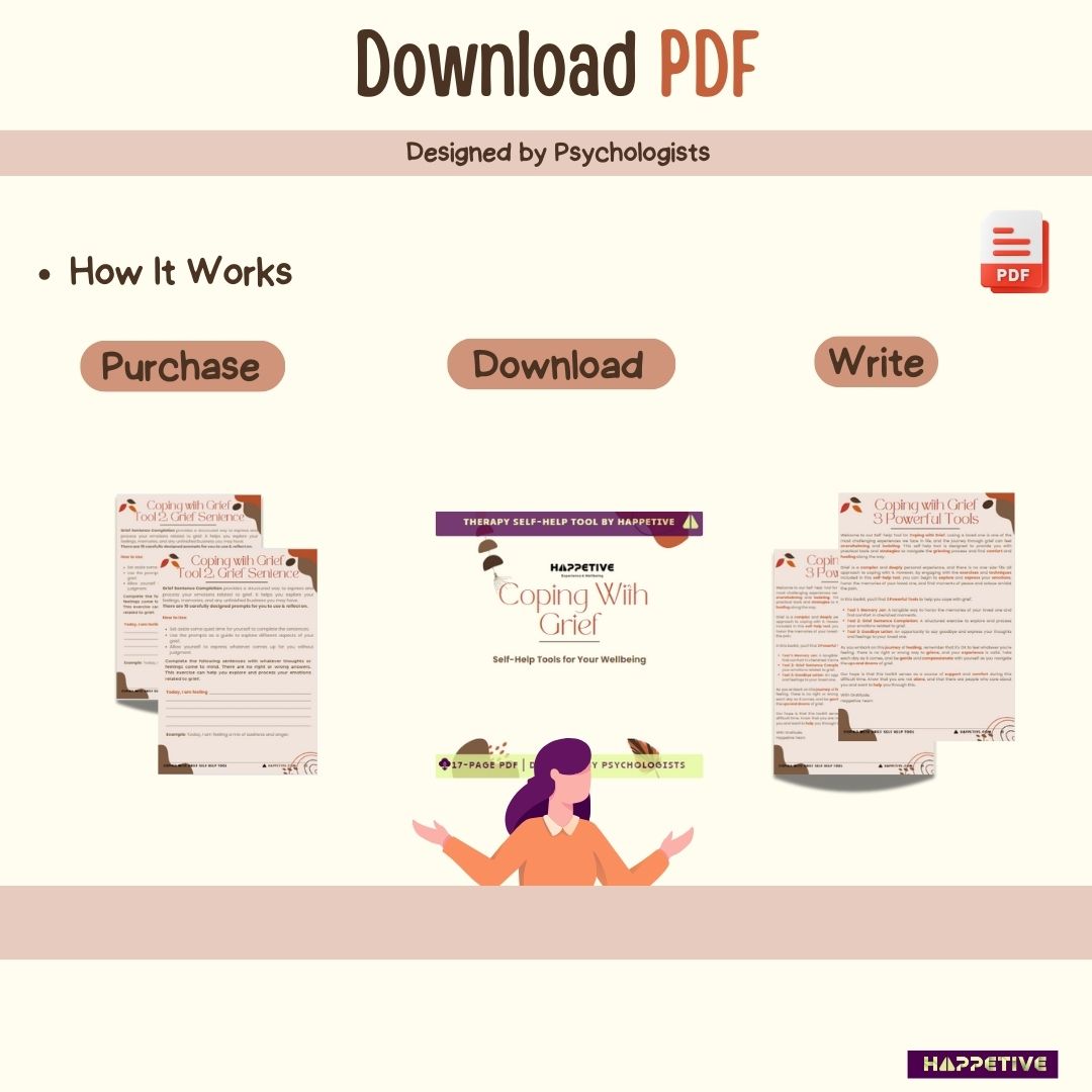 Therapist-Crafted Grief Tools: Memory Jar for Grief, Grief Sentence Completion Tool, Goodbye Letter for Healing