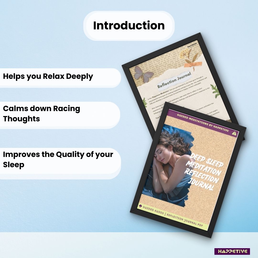 Guided meditation audio and reflection journal for deep sleep and relaxation by Happetive
