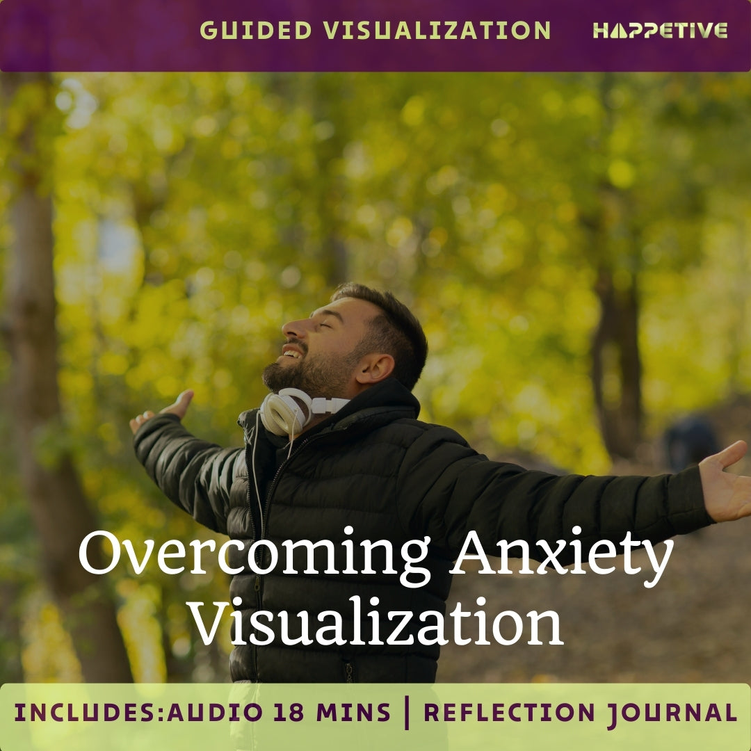 Visualization technique for managing anxiety by Happetive, guided steps for relaxation and emotional regulation.