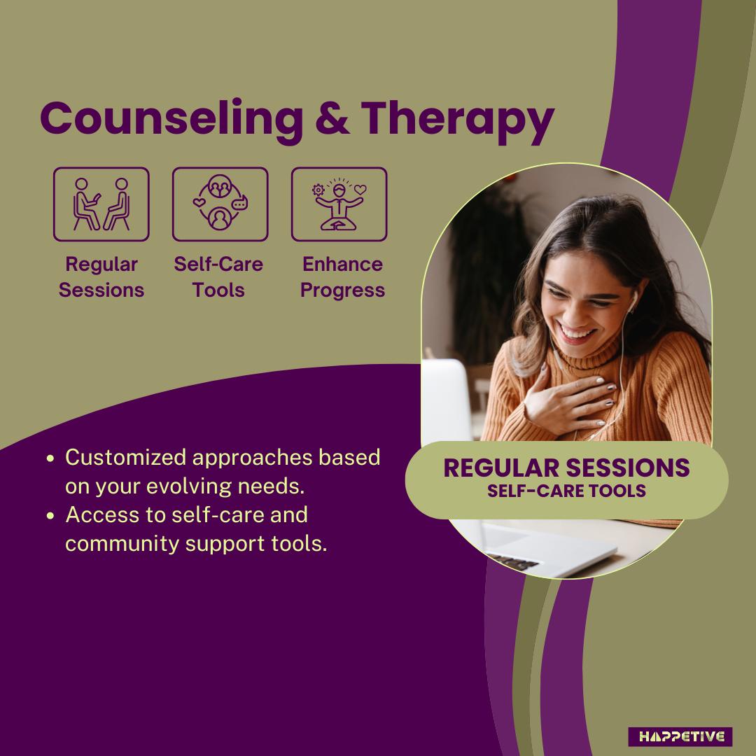 Happetive's counseling and therapy services for your mental wellbeing