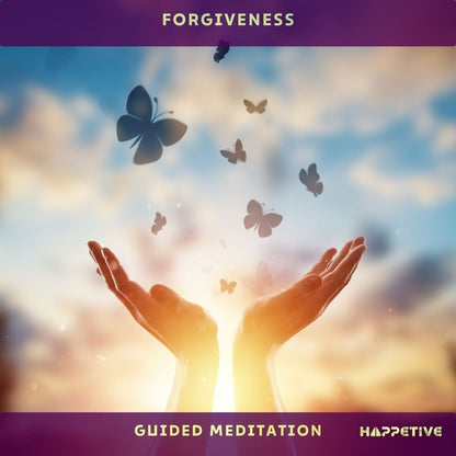 Two hands facing up the sky, releasing the butterflies and getting them free with forgiveness guided meditation - Happetive.