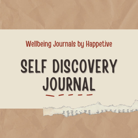 Happetive’s Self Discovery Journal, featuring guided prompts for personal growth and understanding yourself.