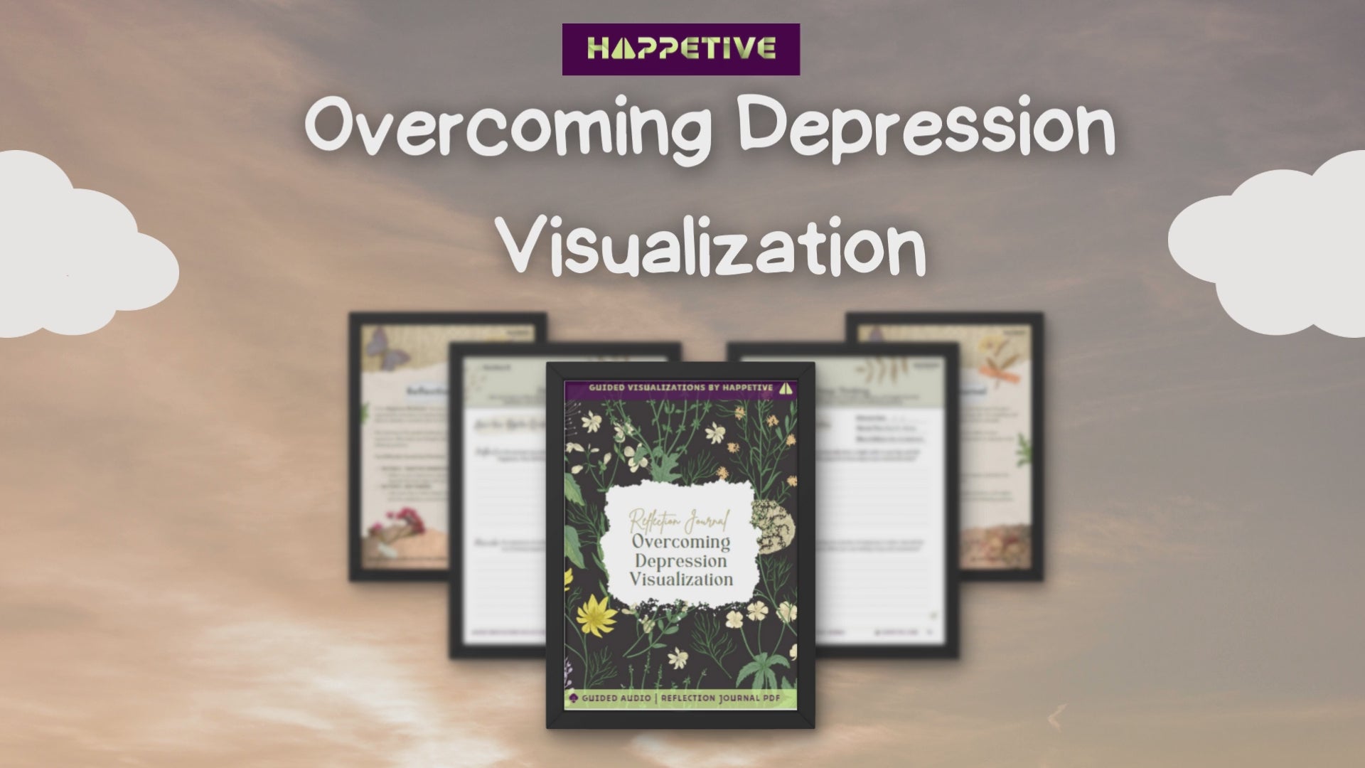 Visualization technique for overcoming depression by Happetive, guided steps for emotional wellbeing and cognitive clarity.