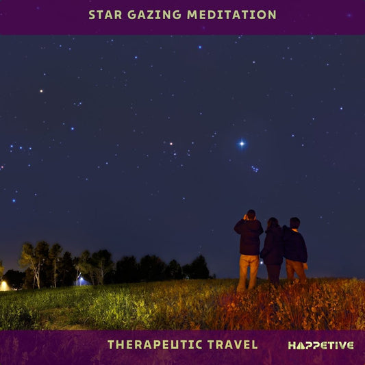 Group of people doing Star Gazing Meditation - Relax Under the Stars - Therapeutic Travel Happetive