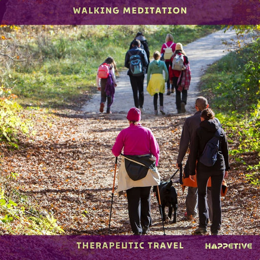 Walking Meditation - Connect with Nature and Find Peace During Outdoor Walks. Therapeutic Travel Happetive